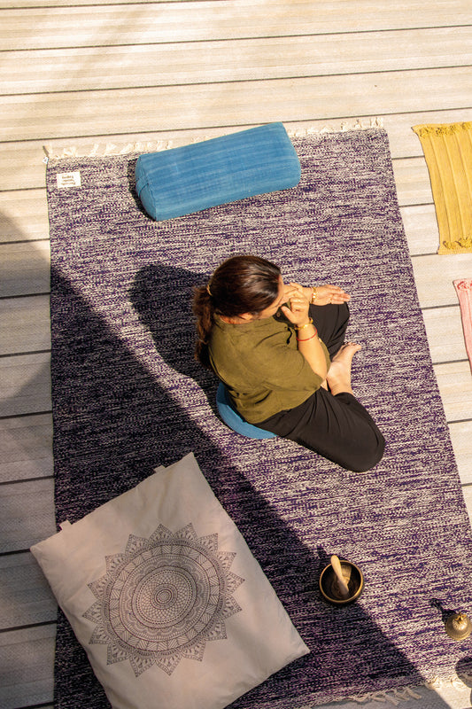 Tapis de yoga XL Mahola en coton reclyclé, extra large et confortable