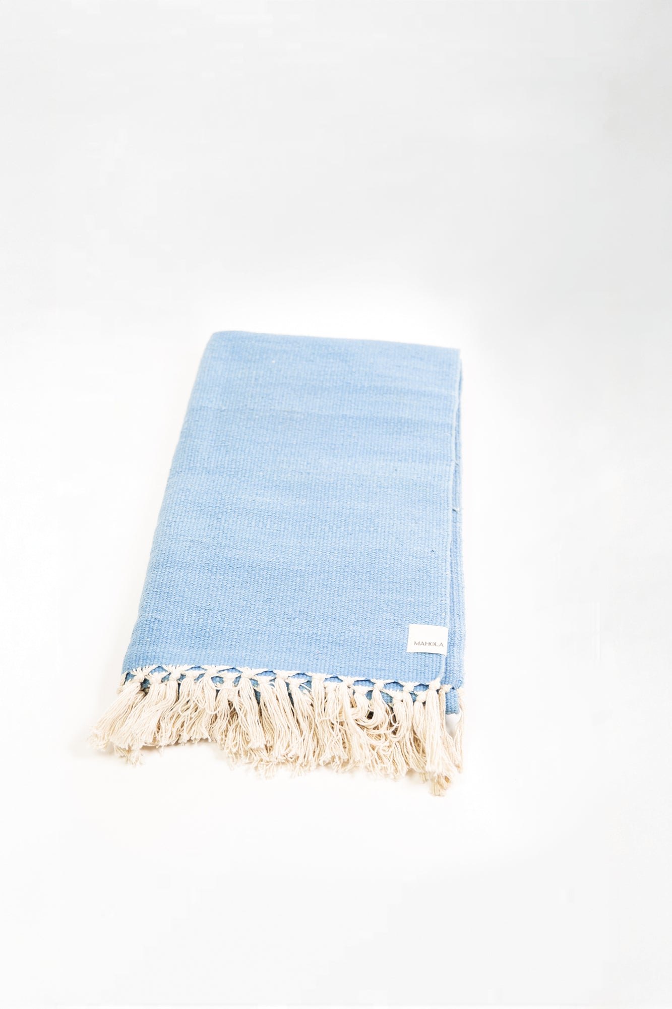 Vue d'une COUVERTURE COTON – coton bio – Mahola – fait à la main – Accessoire yoga