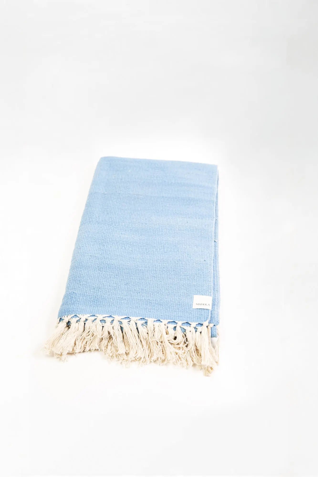 Vue d'une COUVERTURE COTON – coton bio – Mahola – fait à la main – Accessoire yoga