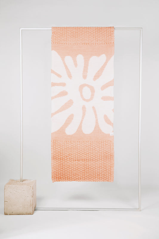 Tapis de yoga orange antidérapant à motif fleur