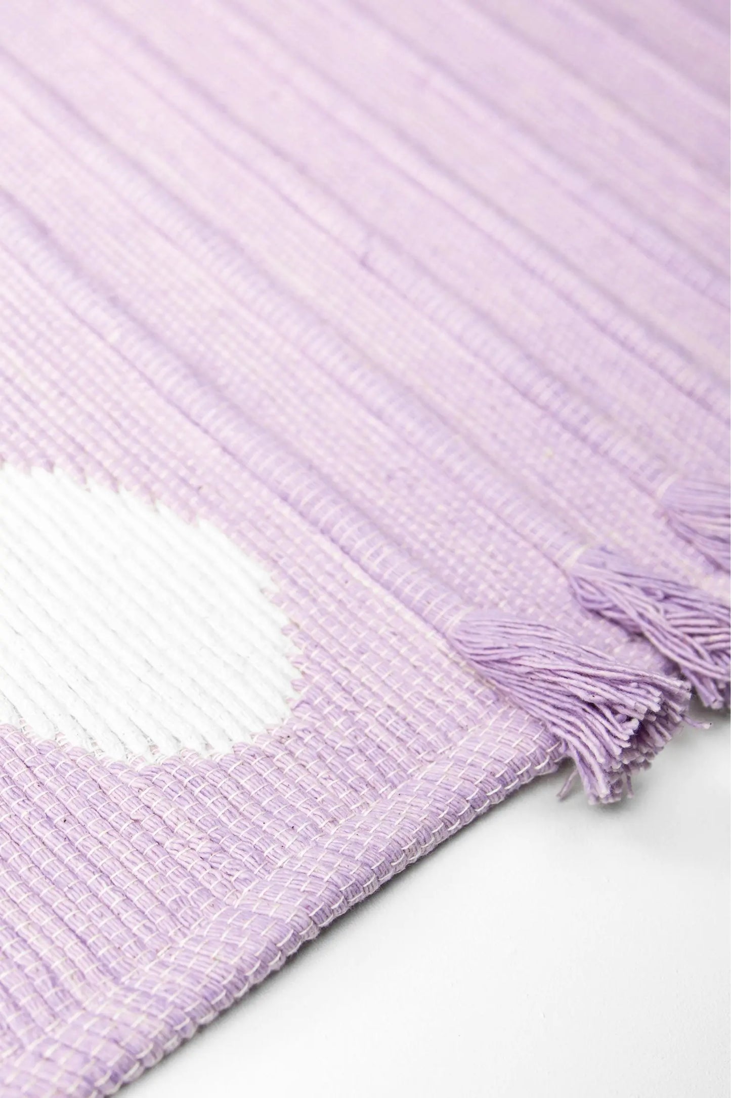 Détail texture KARMA 7 – coton bio tissé main – Bloom – fait main